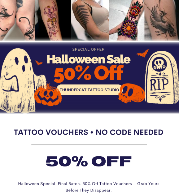 Halloween Sale 🎃- 50% OFF Tattoo Voucher